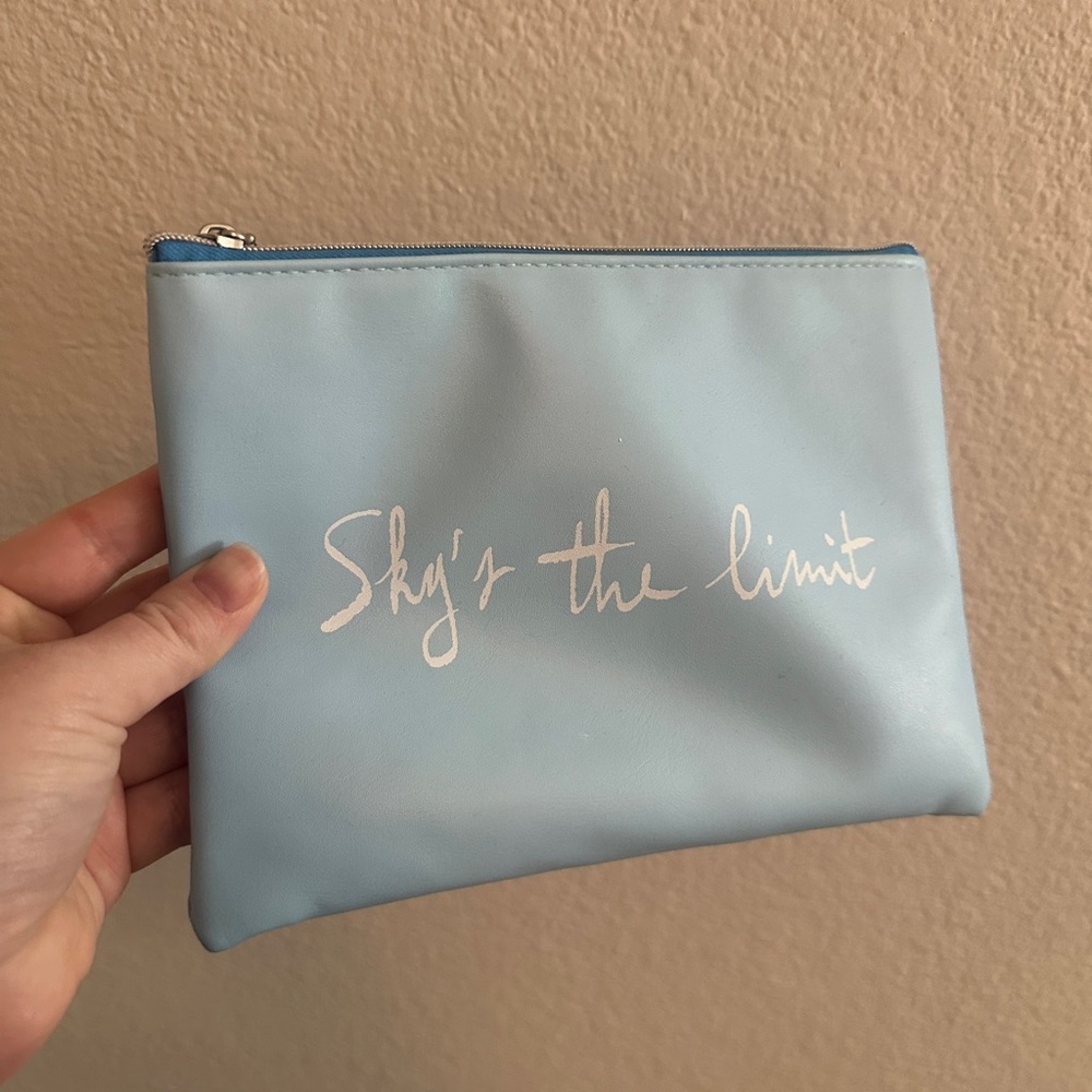 fresh Light Blue 'Sky's the Limit' Cosmetic Pouch
